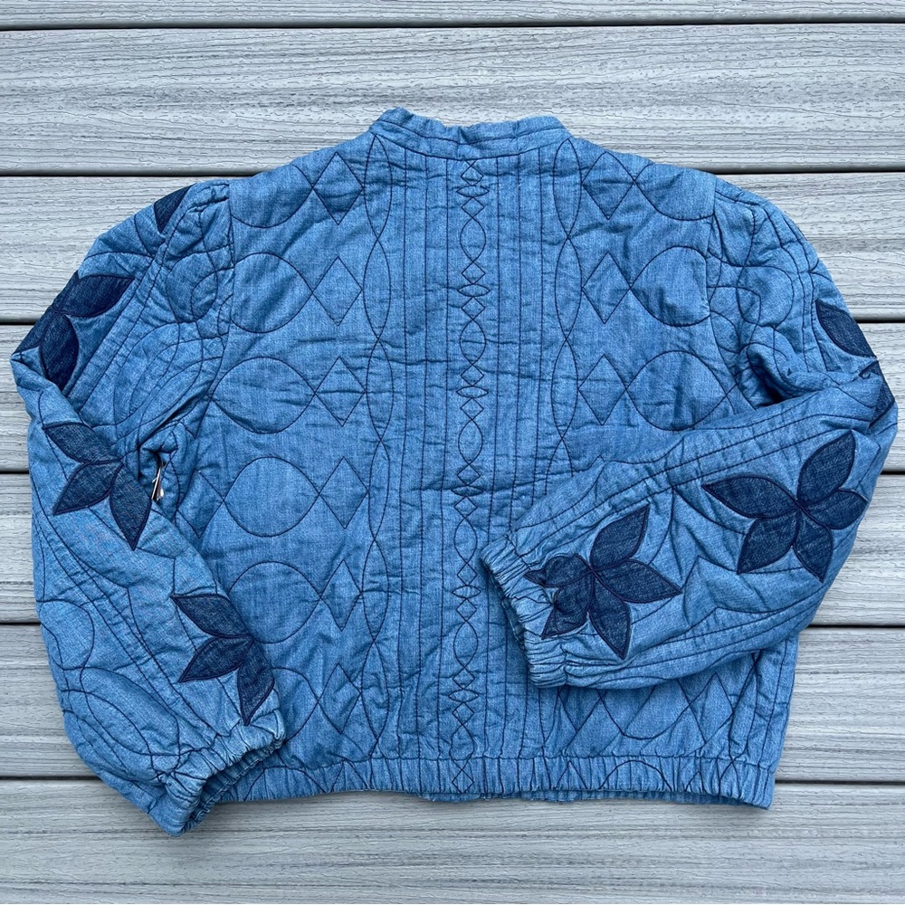 NWT Free People Quinn Quilted Cotton Denim Jacket - Picture 5 of 9